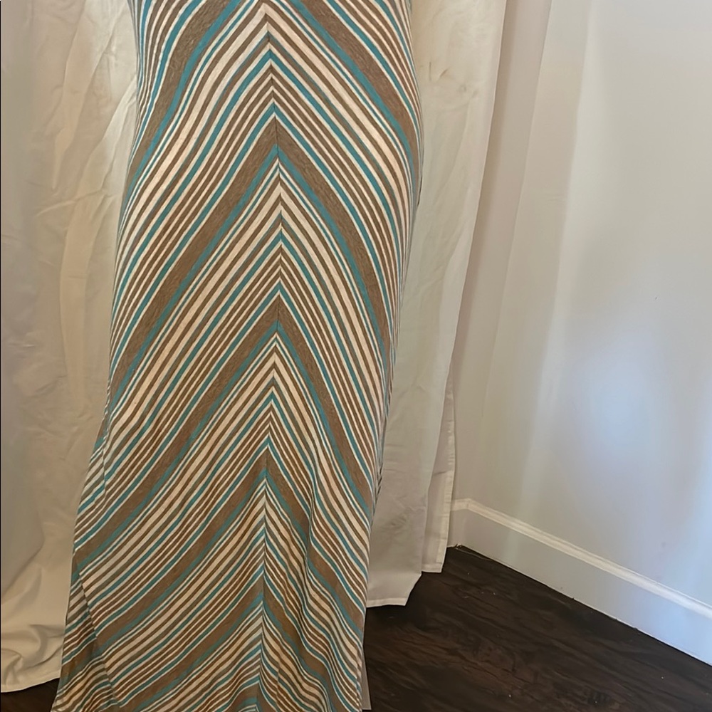 Max Edition Chevron Maxi Skirt - Teal and Brown